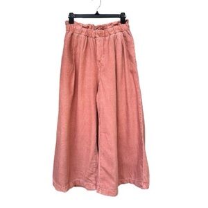 Pilcro Anthropologie Peach  Culotte Wide Leg Cropped Paperbag Jeans Small